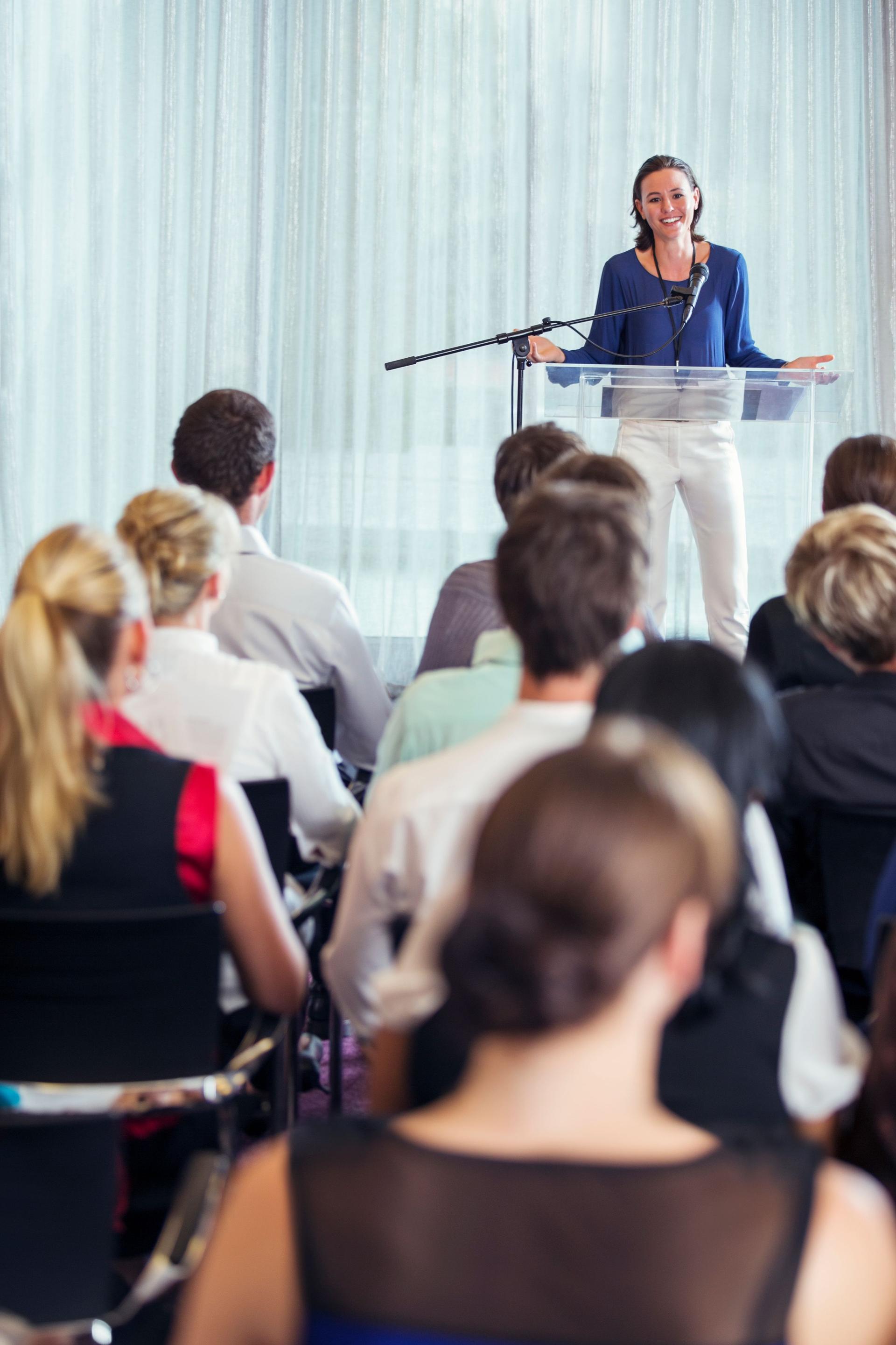 Young businesswoman in conference room